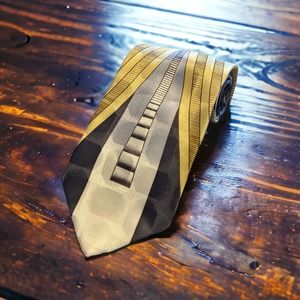 Stylista Itałia 100% SilkTie Black/White/Gold/Gray